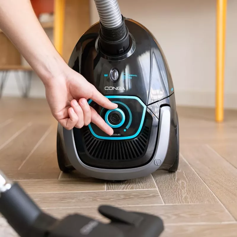 Cecotec Conga Powerbag 2500 Plus Bodenstaubsauger mit Beutel, 850 W, 2,5 L Staubkapazität, Schwarz