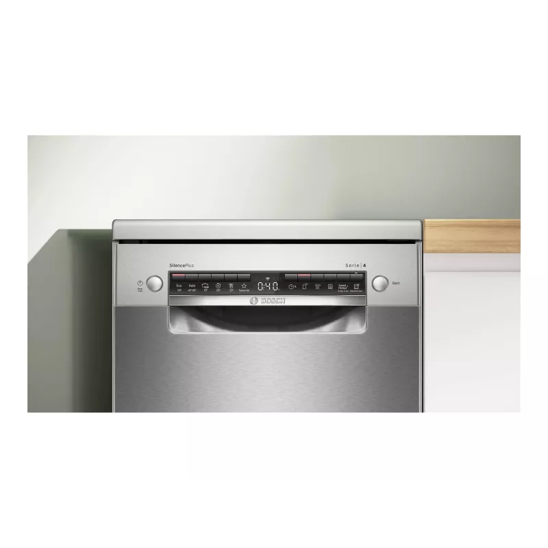 Bosch SPS4HMI13E Freistehender Geschirrspüler, 45 cm, Energieklasse D, Inox