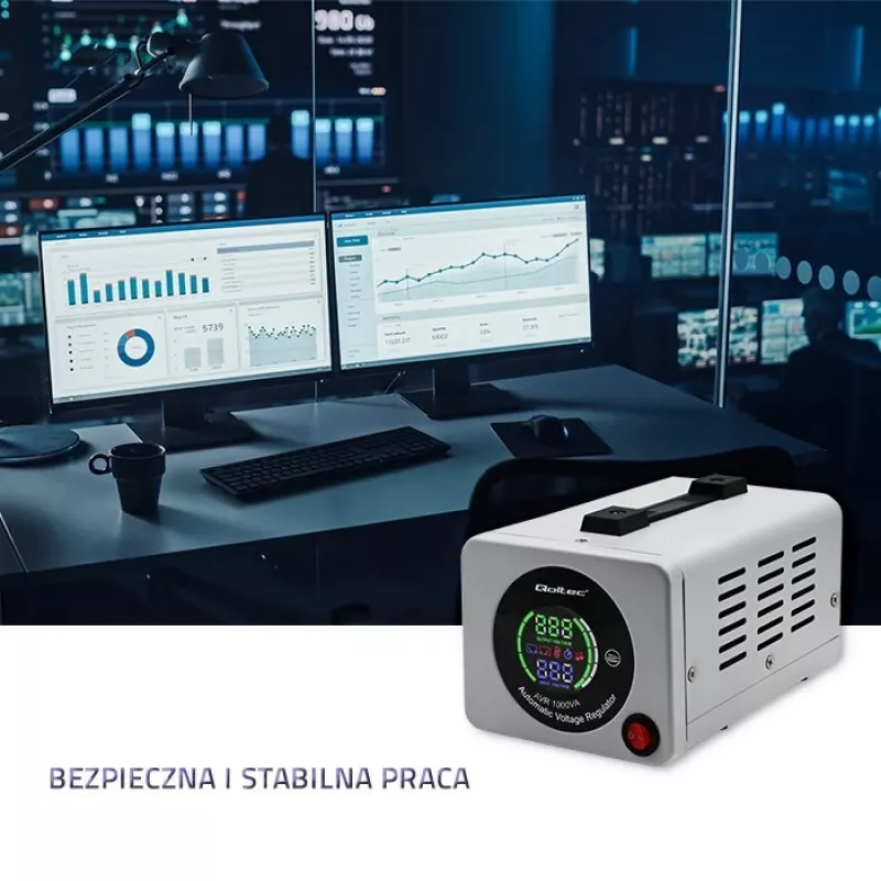 Qoltec 50723 Automatic Voltage Stabilizer AVR 1000VA