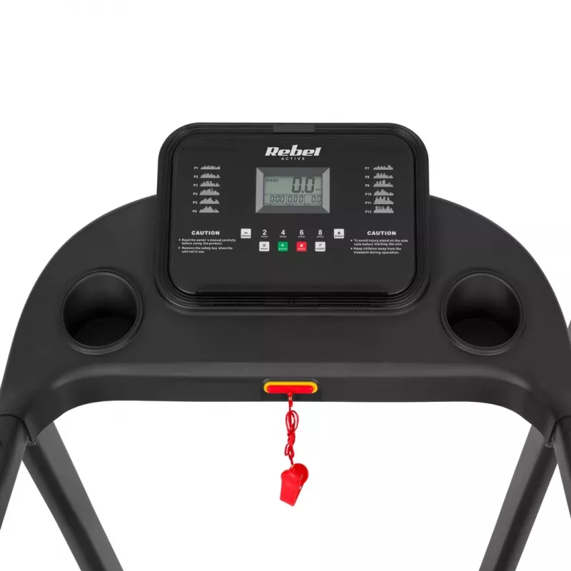 REBEL ACTIVE RBA-1001 Klappbares Elektrisches Laufband mit LCD-Display, 12 Programmen, 12 km/h, Silber/Schwarz