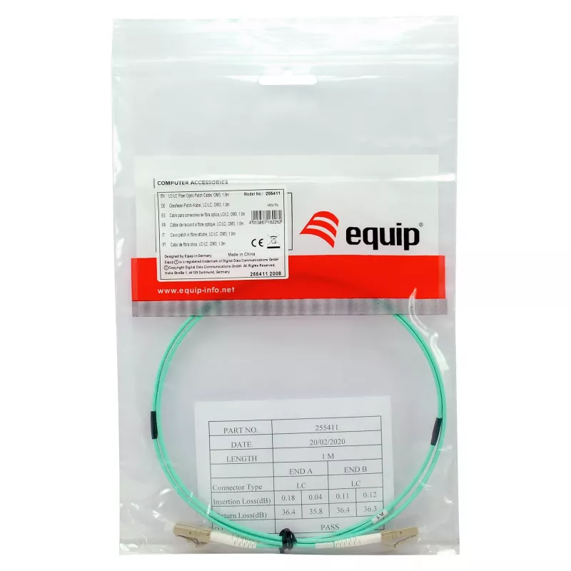 Equip Patchkabel LC-LC 25m Multimode Duplex OM3 Türkis