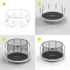 REBEL Active Trampoline PRO 10ft/305 cm mit Sicherheitsnetz, Schwarz/Blau