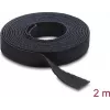 Delock Klettband auf Rolle Schwarz L 2 m x B 13 mm (19030)
