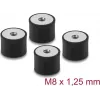 Delock Vibrationsdämpfer M8 x 1,25 mm D 40 x H 30 mm mit 2 x Innengewinde 4 Stück Schwarz