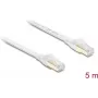Delock RJ45 Flach-Patchkabel Cat.8.1 U/FTP bis 40 Gbps 5 m Weiß (81028)