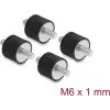 Delock Vibrationsdämpfer M6 x 1 mm D 20 x H 15 mm mit 2 x Außengewinde 4 Stück Schwarz (60814)
