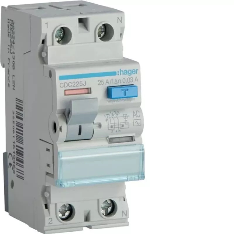 Hager CDC225J Neutralleiter-Schiene 25-polig 125A 400V Grau/Blau