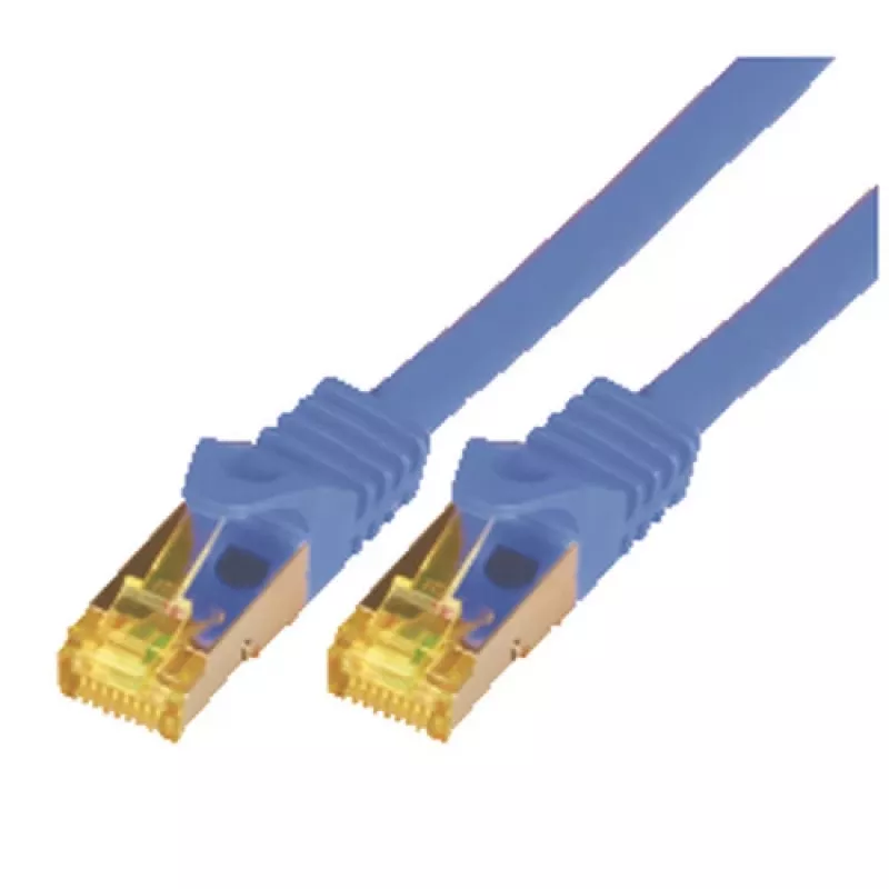 M-CAB CAT7 SFTP RJ45 LSZH 0,25M BLAU 10GBIT RAW PATCH-KABEL