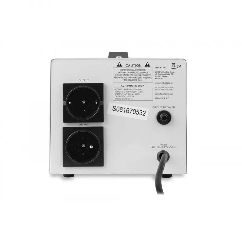 Spannungsstabilisator Volt Polska AVR Pro 2000VA 3% Servo