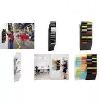 DURABLE FLEXIBOXX 12 A4 Prospekthalter Hochformat, transparent, wandmontierbar, 12 Fächer, 240 x 1000 x 100 mm
