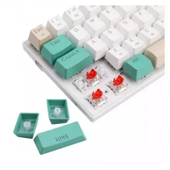 Defender VEXX GK-084 Mechanische Gaming-Tastatur, 75%-Layout, Outemu Red Switches, Weiß