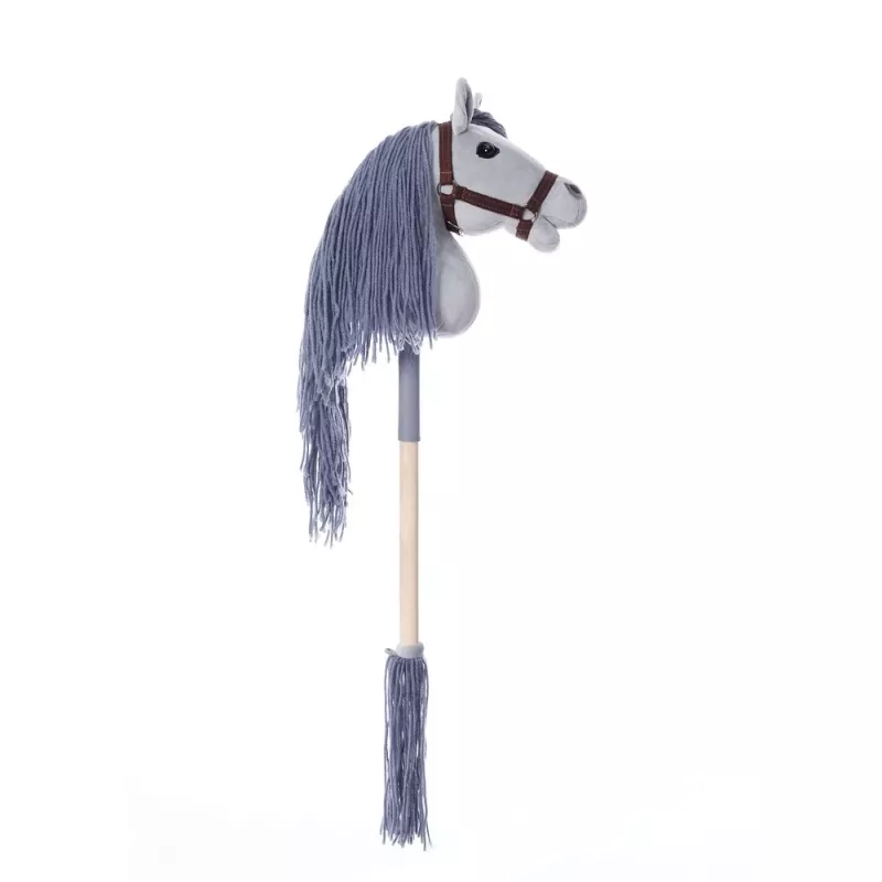 TOOTINY HOPPIHORSE Steckenpferd aus Plüsch A4, grau