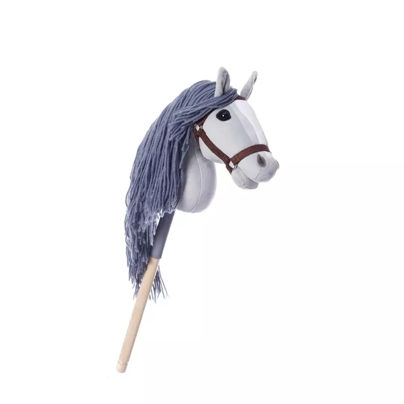 TOOTINY HOPPIHORSE Steckenpferd aus Plüsch A4, grau