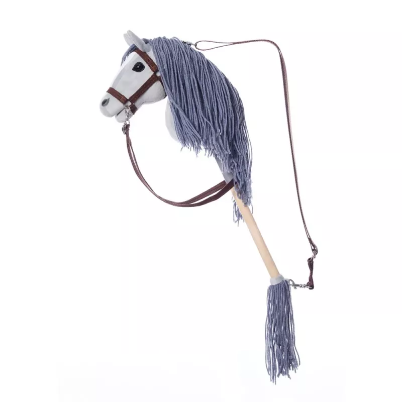 TOOTINY HOPPIHORSE Steckenpferd aus Plüsch A4, grau