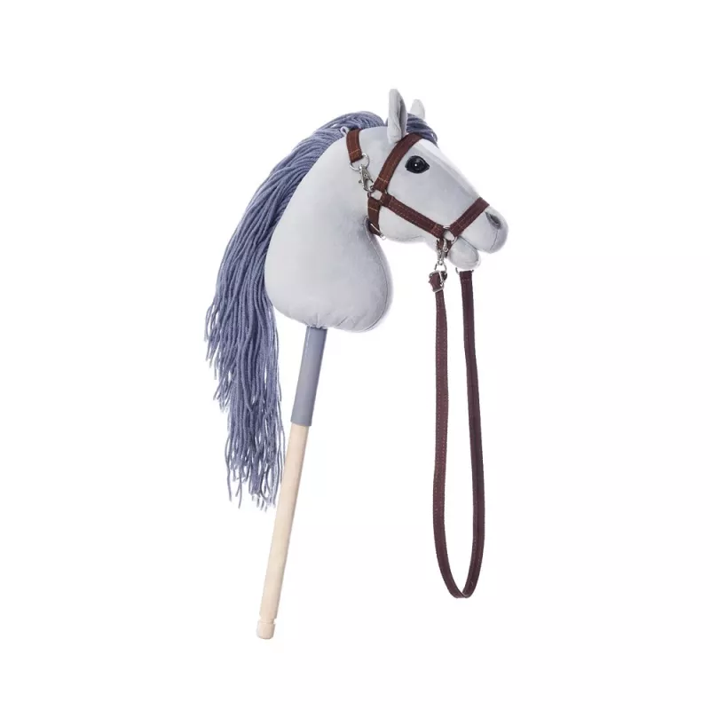 TOOTINY HOPPIHORSE Steckenpferd aus Plüsch A4, grau