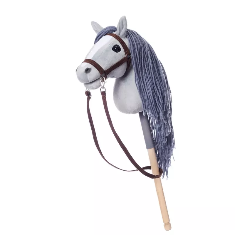 TOOTINY HOPPIHORSE Steckenpferd aus Plüsch A4, grau