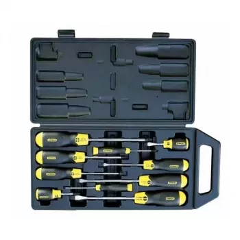 STANLEY Cushion Grip Schraubendreher-Set 10-teilig (Schlitz + Phillips + Pozidriv + Stubby)