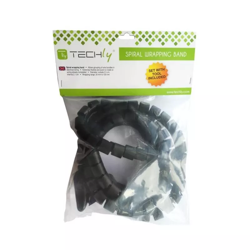 Techly Kabelmanagement 2,5 m, schwarz