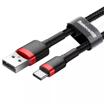 Baseus Cafule USB-A auf USB-C Kabel 0,5m 3A Rot/Schwarz