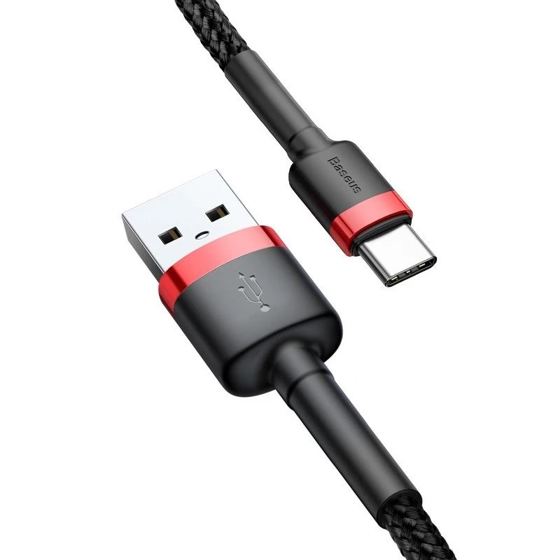 Baseus Cafule USB-A auf USB-C Kabel 0,5m 3A Rot/Schwarz