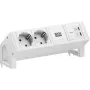 Bachmann DESK2 Pure White Tischsteckdosenmodul mit 2x Schuko-Steckdosen und 65W USB-C PD, 0,2m Kabel, RAL 9010
