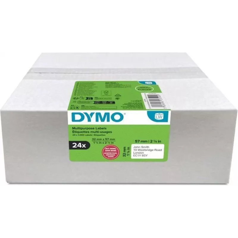 DYMO Rückumschlag-Etiketten Advantage Pack 32x57mm 24 Rollen 1000 Etiketten pro Rolle (2223590)