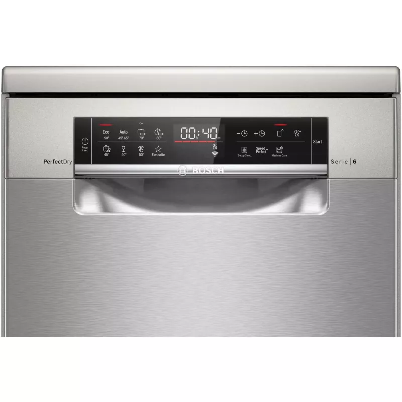 Bosch Serie 6 SPS6YMI14E Freistehender Geschirrspüler, 10 Maßgedecke, 45 cm, Edelstahl-Optik, Home Connect