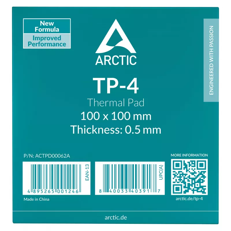 ARCTIC Wärmeleitpad 4 (ATP-4) 100x100mm 0,5mm grau