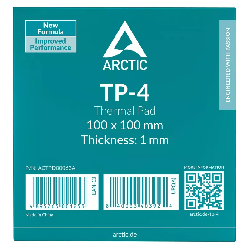 ARCTIC Wärmeleitpad TP-4 100x100mm 1mm Grau