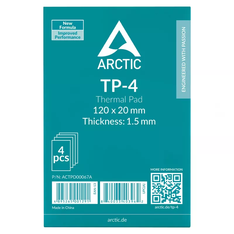 ARCTIC Wärmeleitpad TP-4 120x120mm 1,5mm 4er-Pack