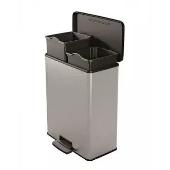 Curver Tret-Abfalleimer 26L+26L / IML Metallized