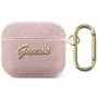 Guess GUA3SASMP Saffiano Script Metal Collection Schutzhülle für Apple AirPods 3. Generation, Pink
