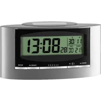 TFA 98.1071 Solaruhr mit Wecker, Schwarz/Silber