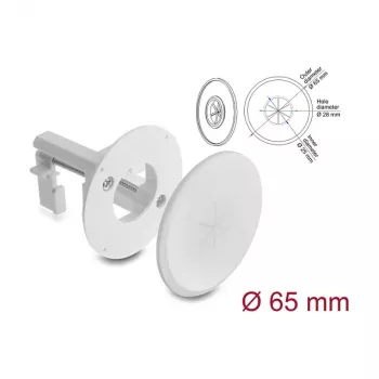 Delock Silikon-Kabeldurchführung rund Ø 65 mm für Wand- / Tischmontage Weiß