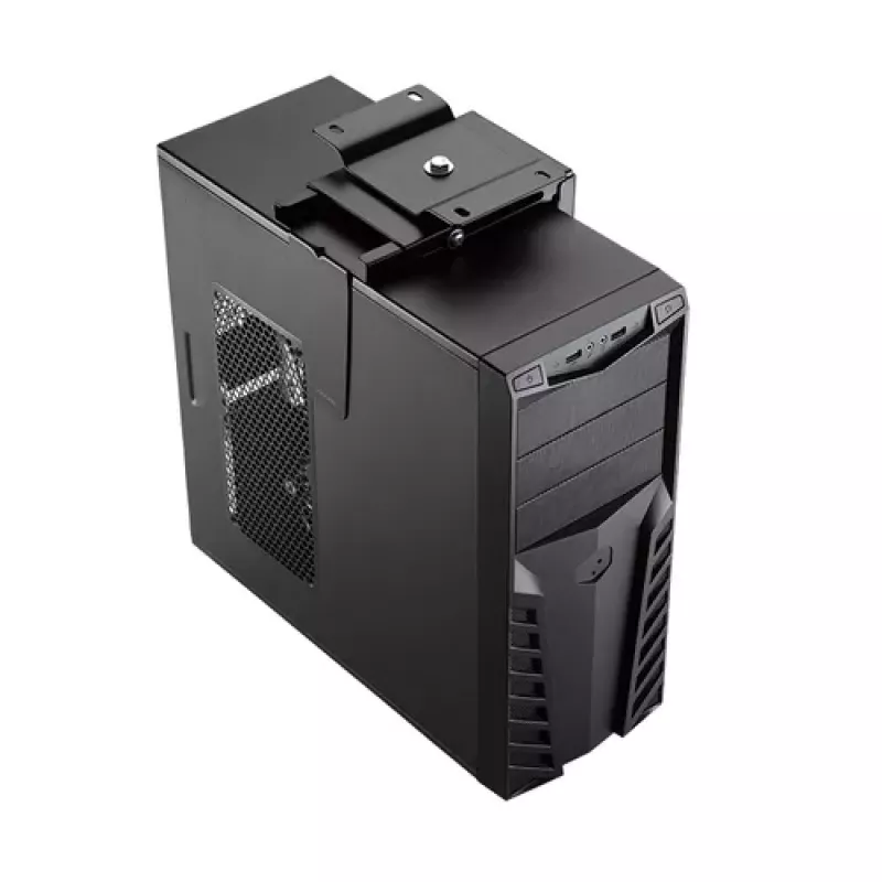 LogiLink EO0030 Drehbare PC-Halterung unter dem Schreibtisch mit Schnellverschluss, Schwarz, max. 10 kg