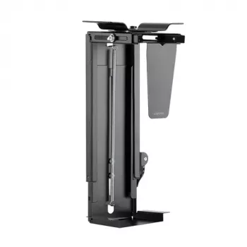 LogiLink EO0030 Drehbare PC-Halterung unter dem Schreibtisch mit Schnellverschluss, Schwarz, max. 10 kg