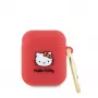 Hello Kitty Apple AirPods 1/2 Hülle Silikon 3D Kitty Head Rot
