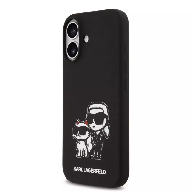 Karl Lagerfeld Apple iPhone 17 Liquid Silicone K&CH Sketch MagSafe Case Black