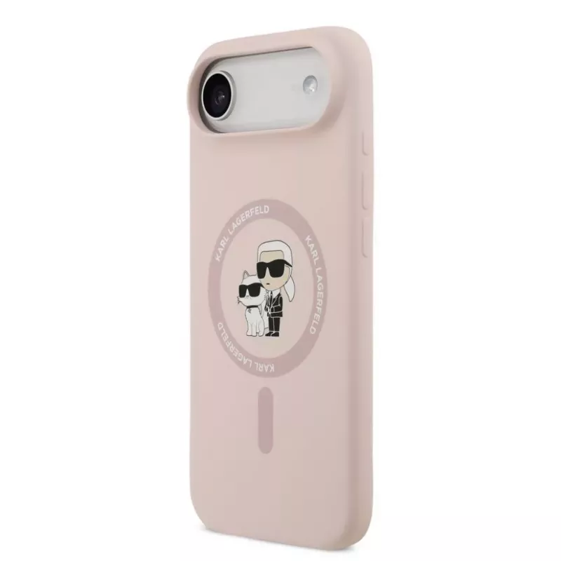 Karl Lagerfeld Liquid Silicone Karl and Choupette MagSafe Hülle für iPhone Air, Pink