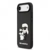 Karl Lagerfeld 3D Rubber Karl and Choupette Hülle für iPhone Air, Schwarz