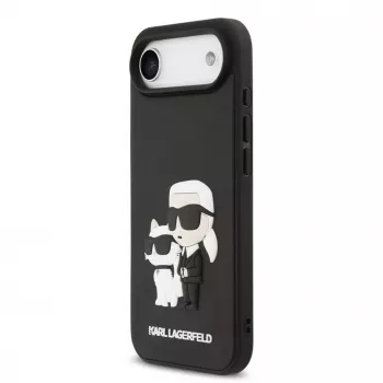 Karl Lagerfeld 3D Rubber Karl and Choupette Hülle für iPhone Air, Schwarz