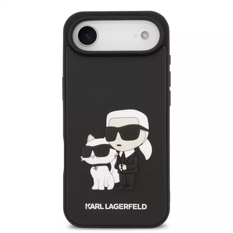 Karl Lagerfeld 3D Rubber Karl and Choupette Hülle für iPhone Air, Schwarz