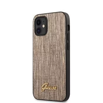 Guess Apple iPhone 12 mini 5,4 Zoll Lizard Cover Gold