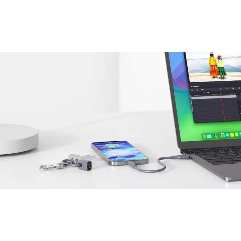Evelatus USB C auf USB C Silikonkabel 0,2M Grau