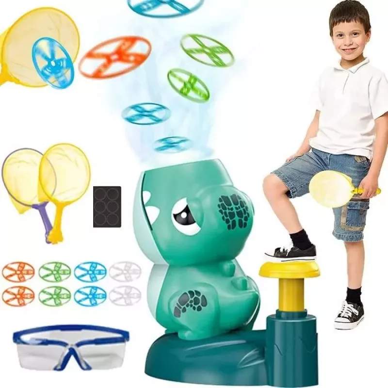 Kiddyz KT1 Dino Flying Disc Catapult Launcher Toy mit 2 Raketen