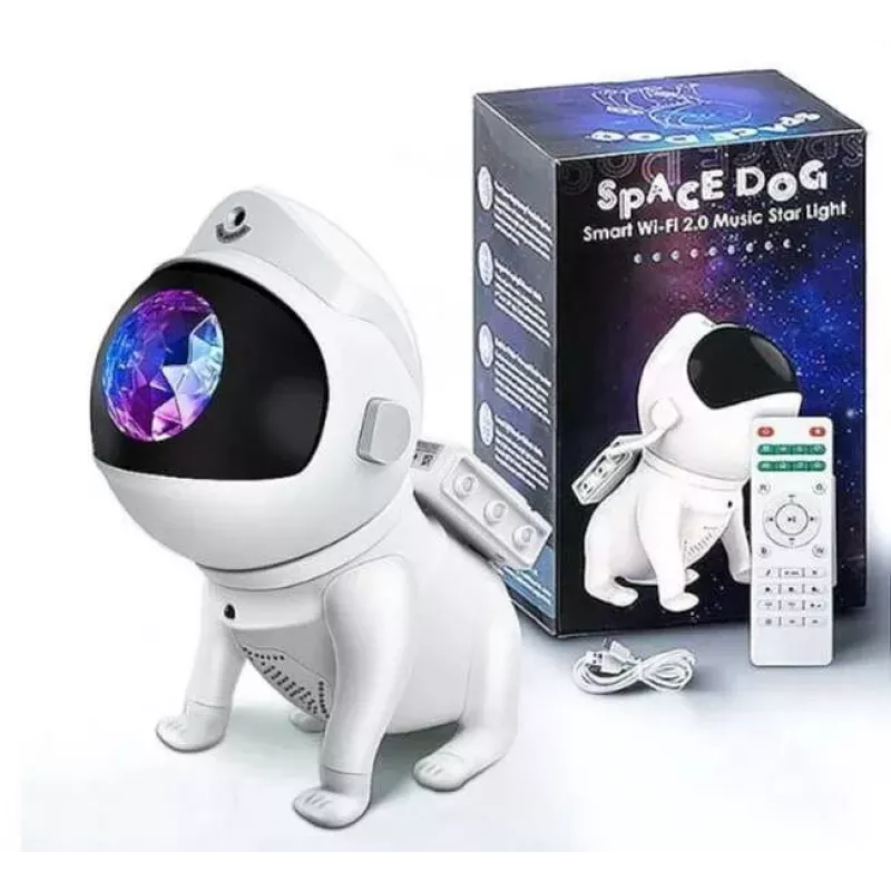 Elight G6 Space Dog Nebula-Effekt Wand- & Deckenprojektor mit Lautsprecher, Bluetooth-App, Fernbedienung, Weiß