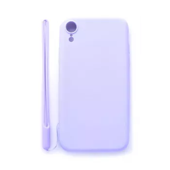 Evelatus Apple iPhone XR Soft Touch Silikonhülle mit Band Lila
