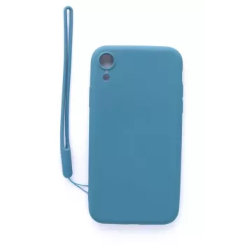 Evelatus Apple iPhone XR Soft Touch Silicone Case with Strap Blau