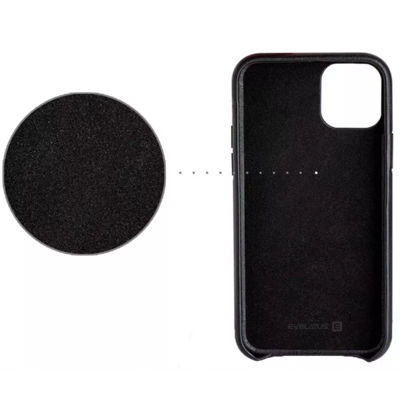 Evelatus Apple iPhone 11 Pro Max Lederhülle Schwarz