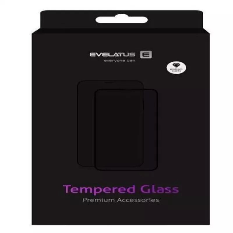 EVELATUS Apple iPhone 12 Pro Max 6.7 Zoll Matt 2.5D Silk Cover Japan Glue Glas Anti-Statischer Displayschutz
